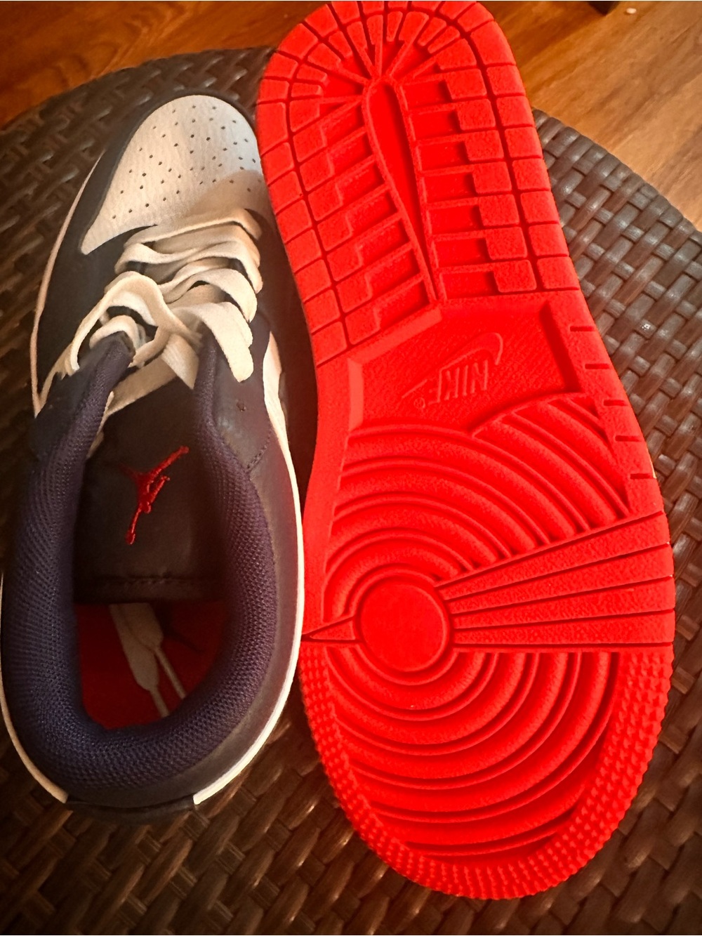 Jordan Men's Navy, White and Red Low-Top Sneaker